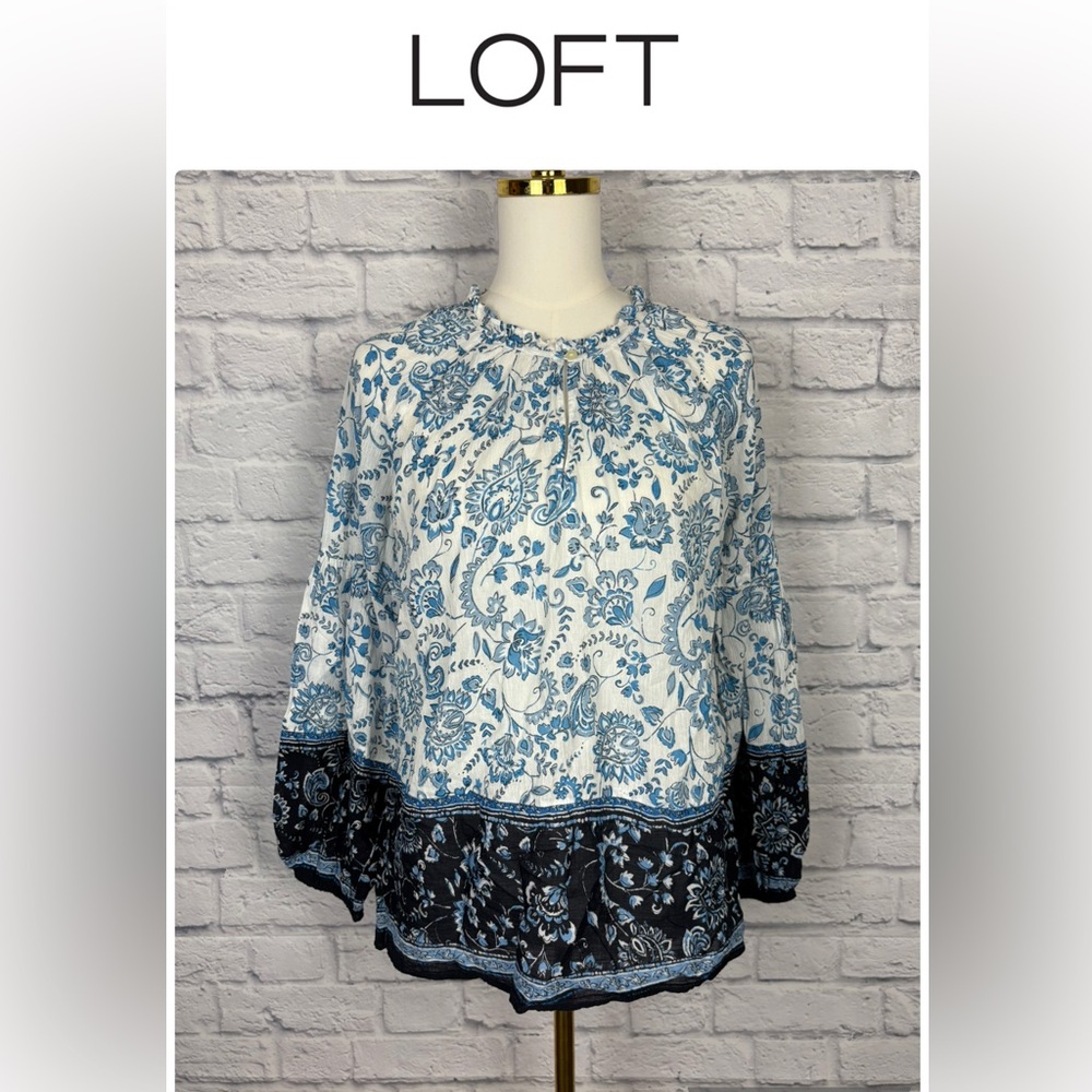 NWT Loft floral long sleeve top size S